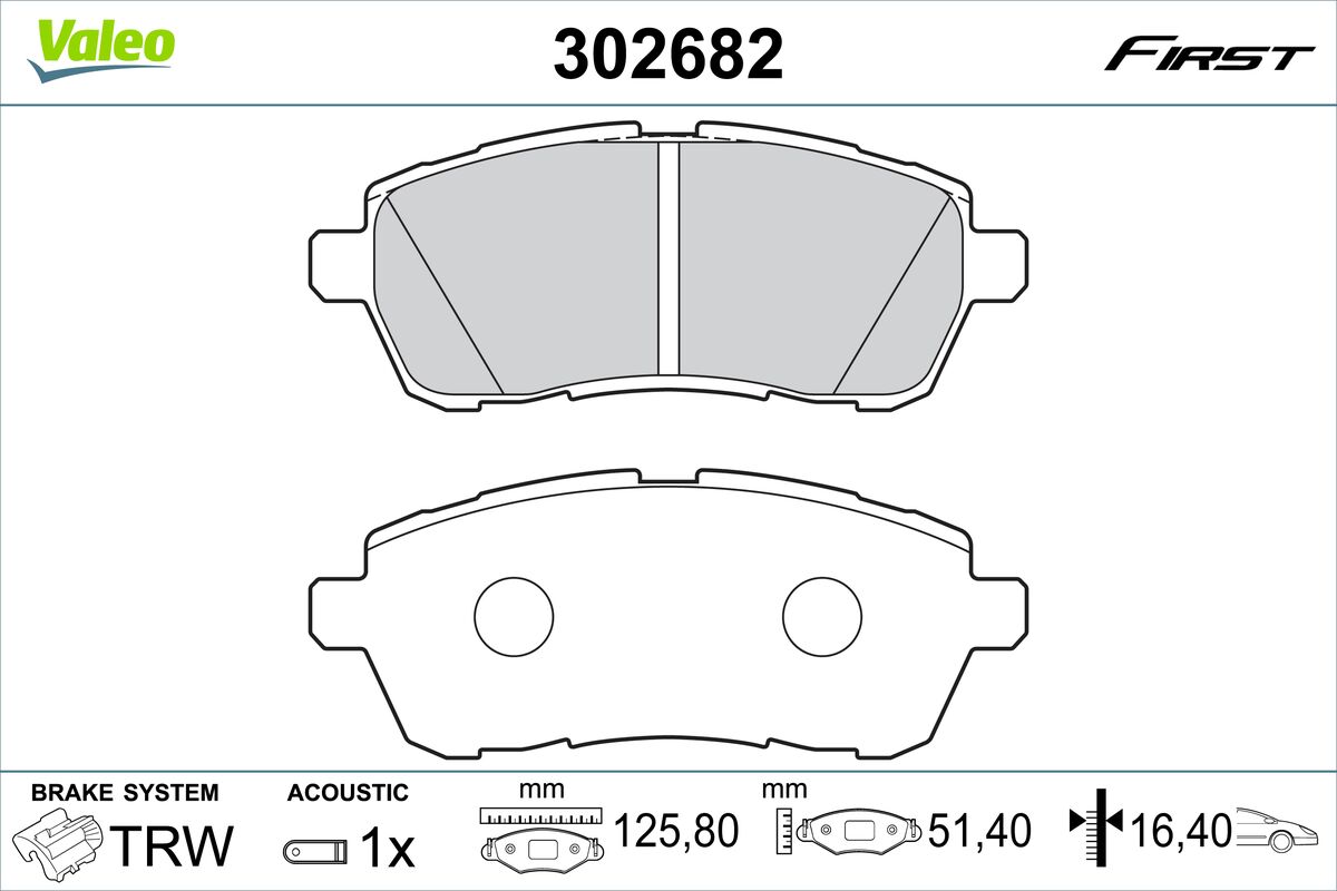 Set placute frana,frana disc 302682 VALEO